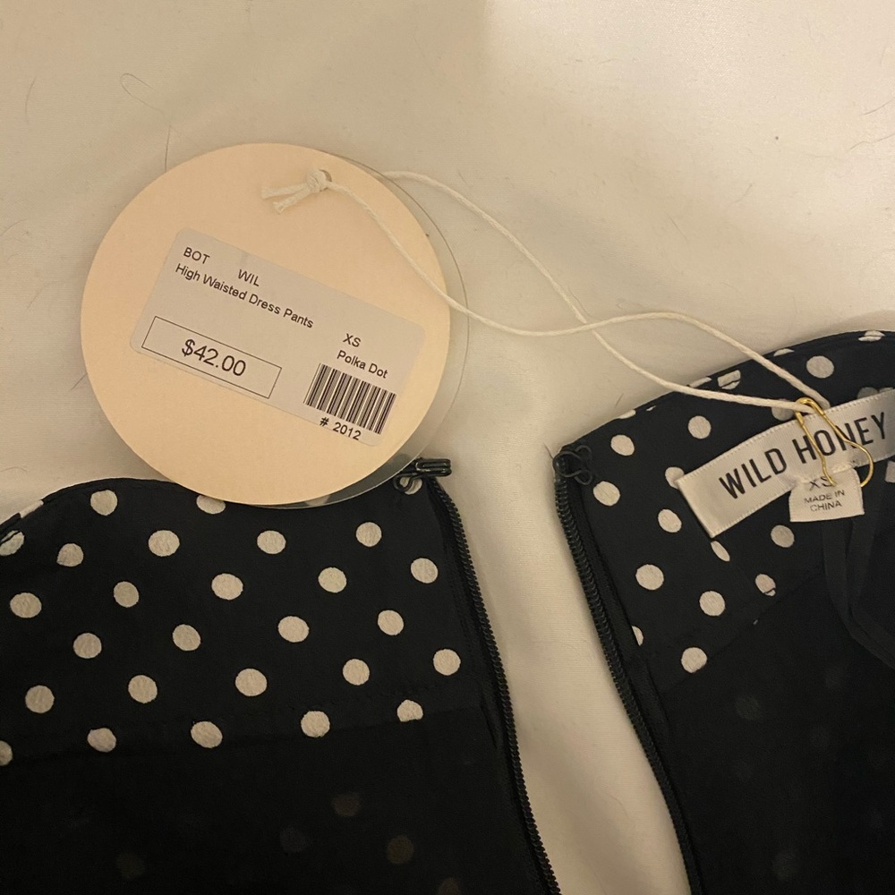 High waisted polka dot pants